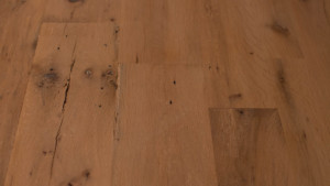 antique white oak with subtle driftwood finish from Rousseau Reclaimed Lumber & Flooring in South Portland, Maine